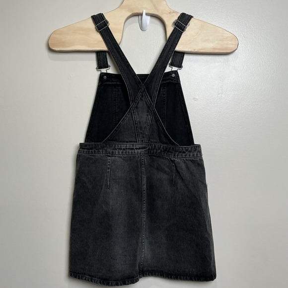 Free People Louise Denim Skirtall in Rocky Mountain Black Size 12 Boho Chic - Picture 4 of 6